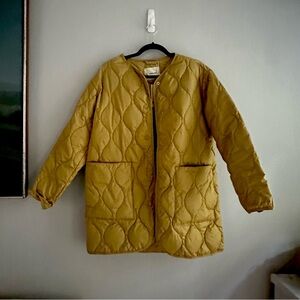 Everlane Quilted Jacket in Mustard